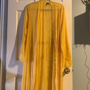 Fashionnova yellow see though robe